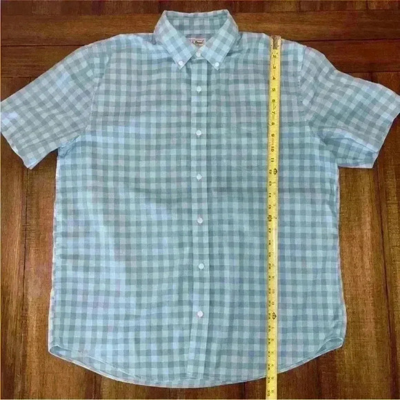 LL Bean Mens L Reg Wrinkle Free Blue Plaid Button Up Shirt Traditional Fit - Picture 5 of 10